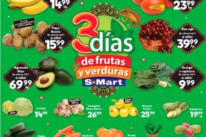 Ofertas S-Mart frutas y verduras del 15 al 17 de septiembre 2026