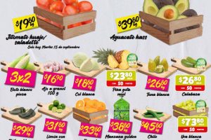 Ofertas Soriana Mercado frutas y verduras del 15 al 17 de septiembre 2026